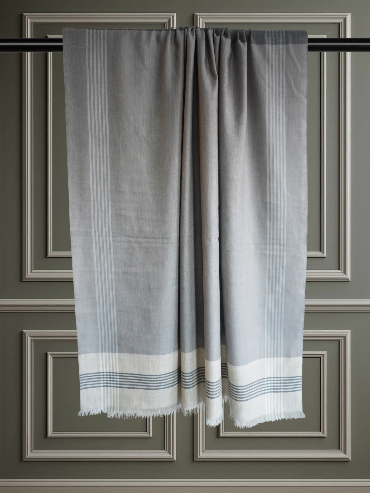 Reversible Grey Pashmina Scarf XL