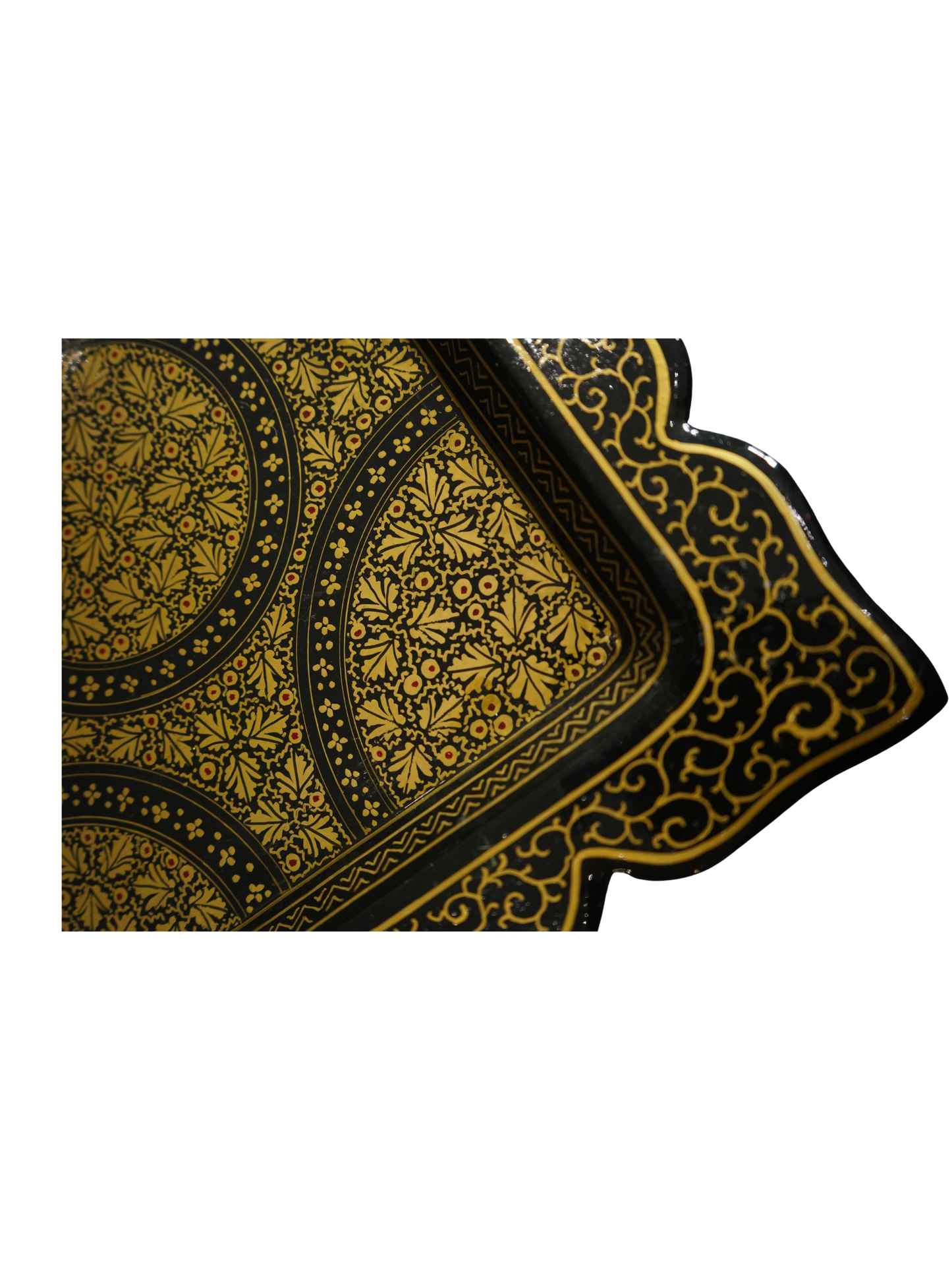Black & Gold Papier Mâché Serving Tray