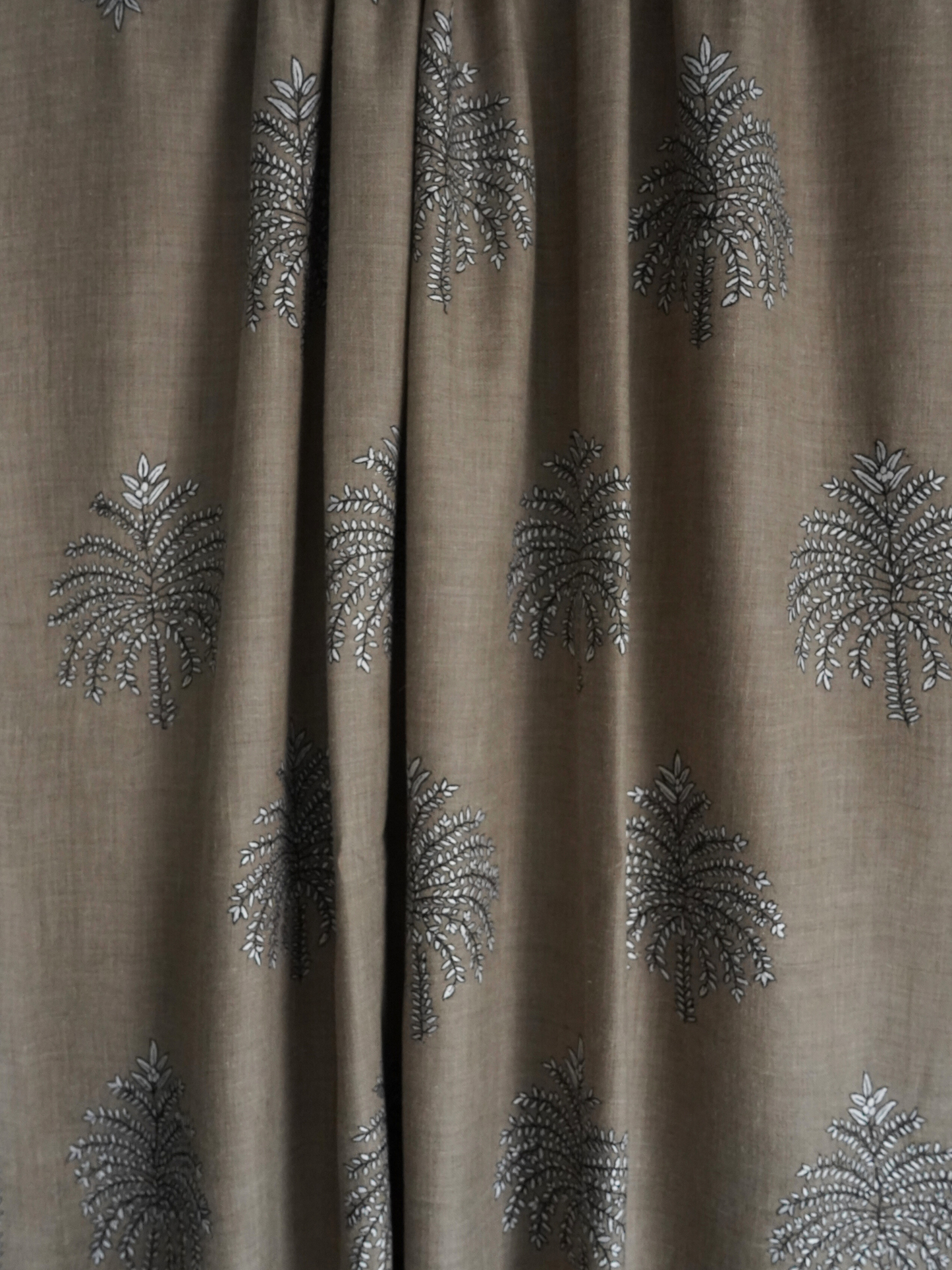 Grey Pashmina Shawl Tree Design