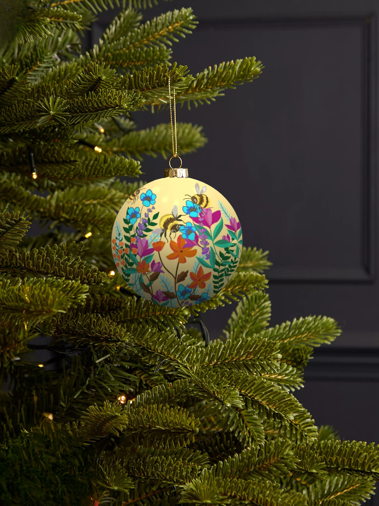 Bees Bauble Lemon