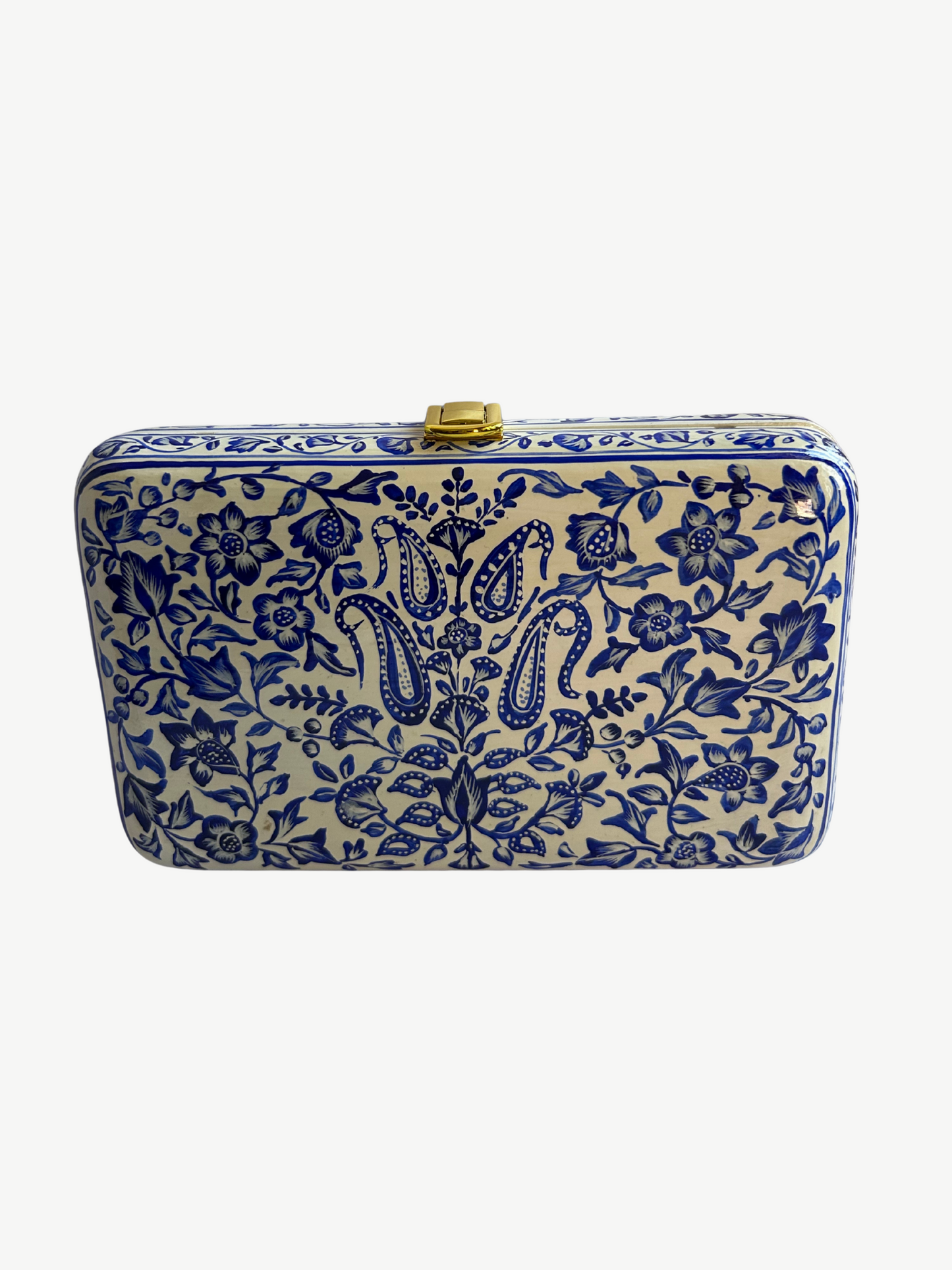 Blue Paisley Clutch