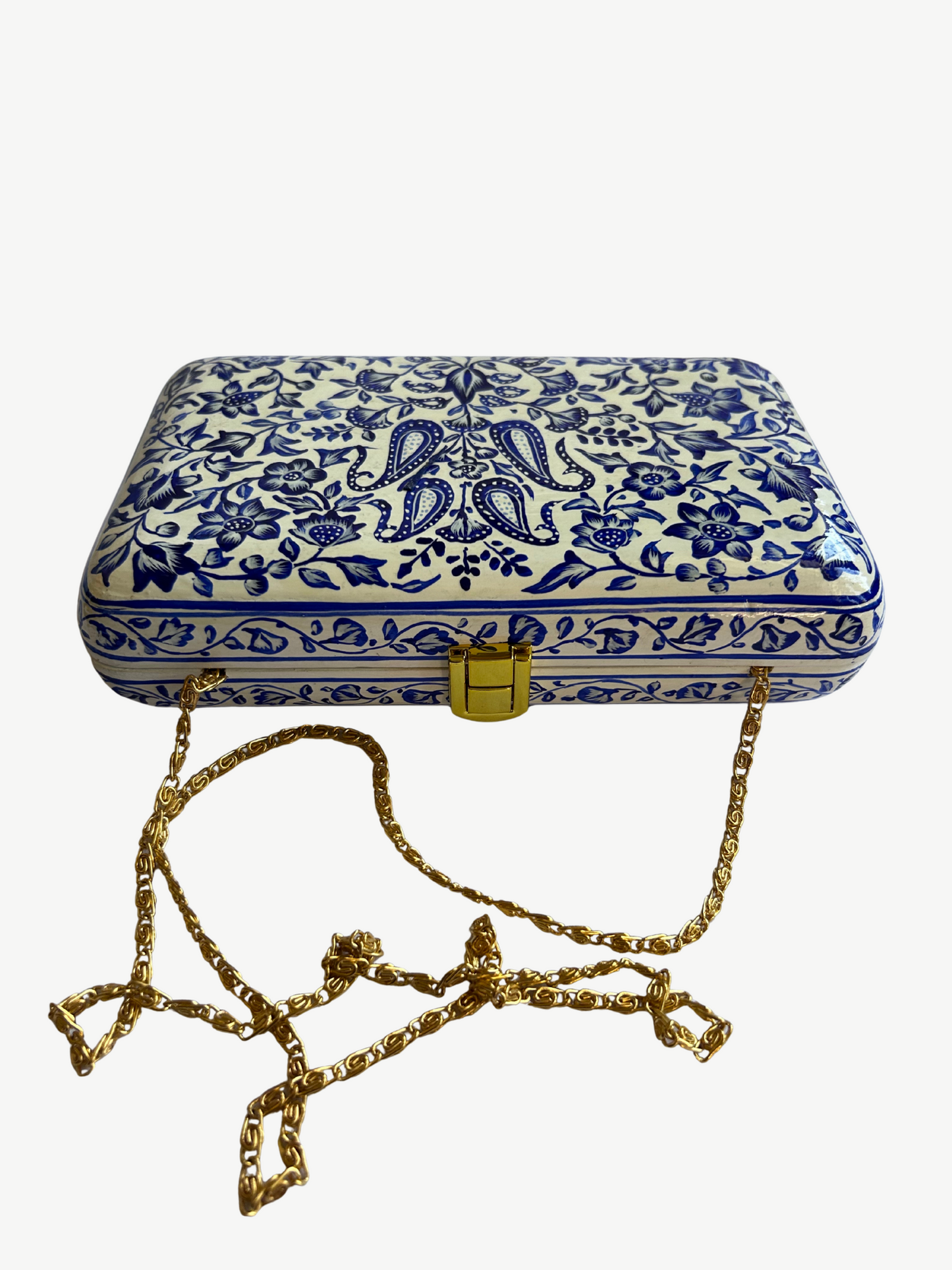 Blue Paisley Clutch