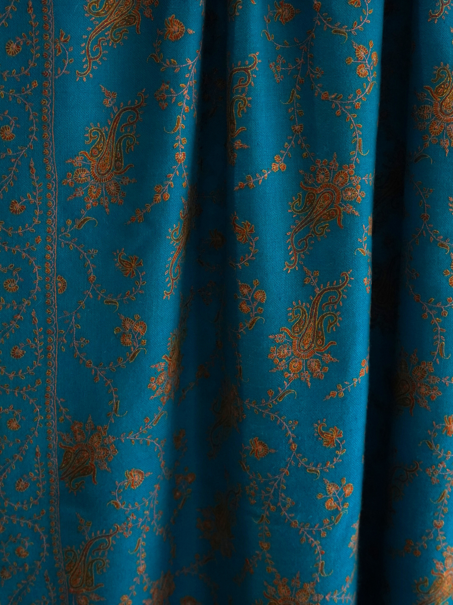 Turquoise Neem Jamavar Pashmina Shawl