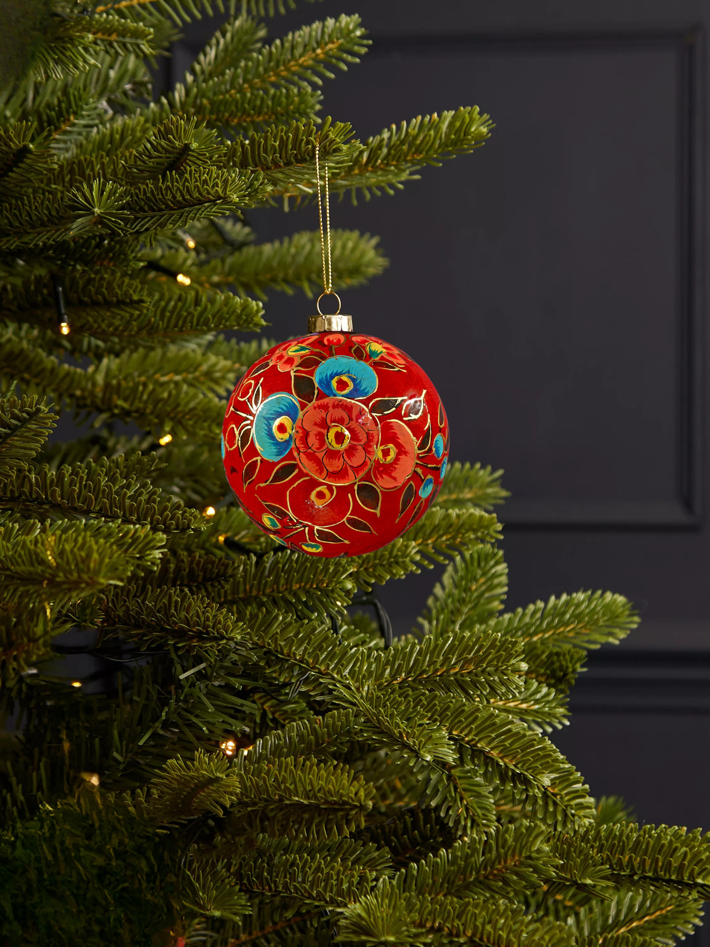 Floral Bauble Red and Blue