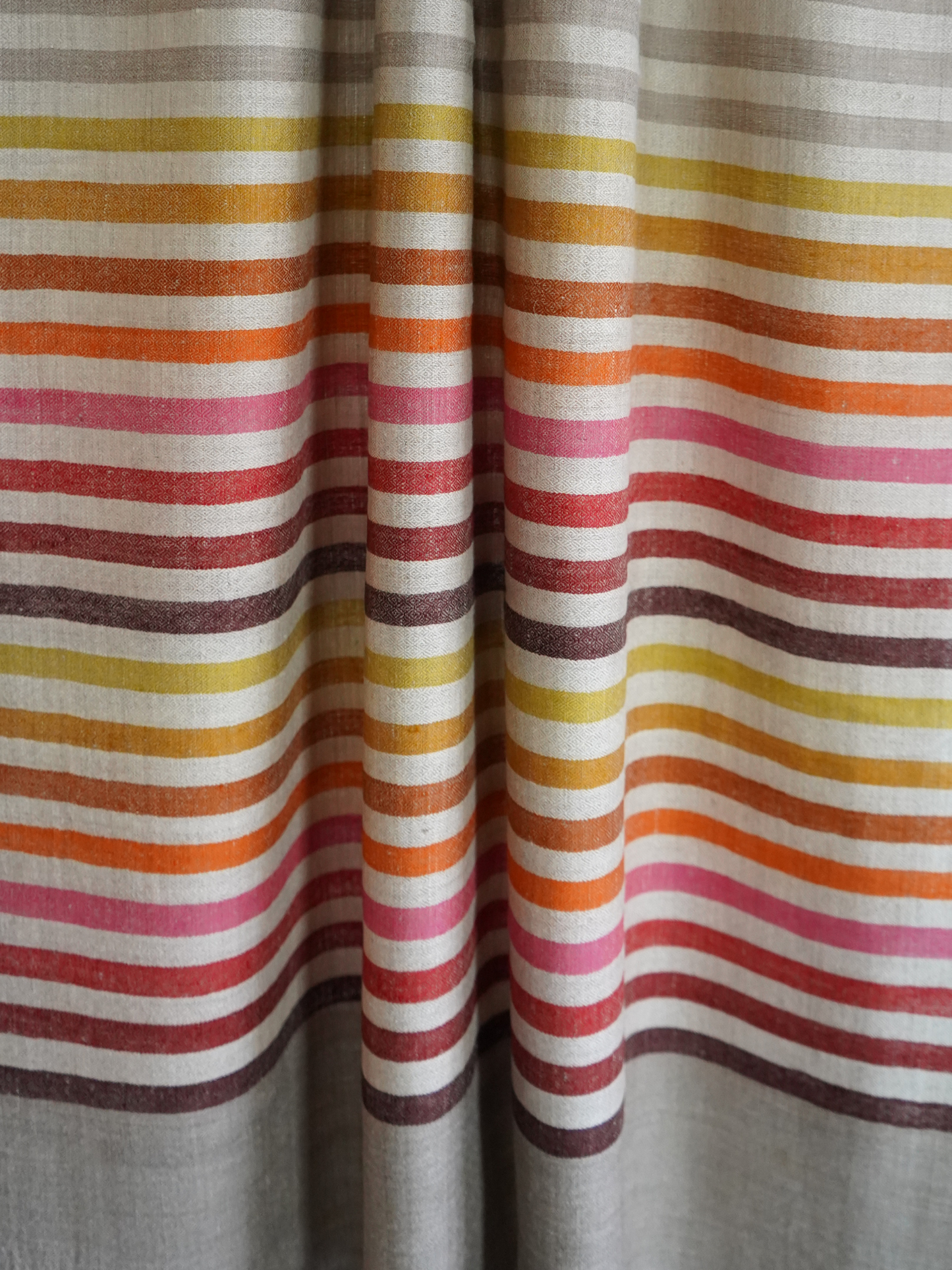 Natural and Beige Striped Pashmina Scarf
