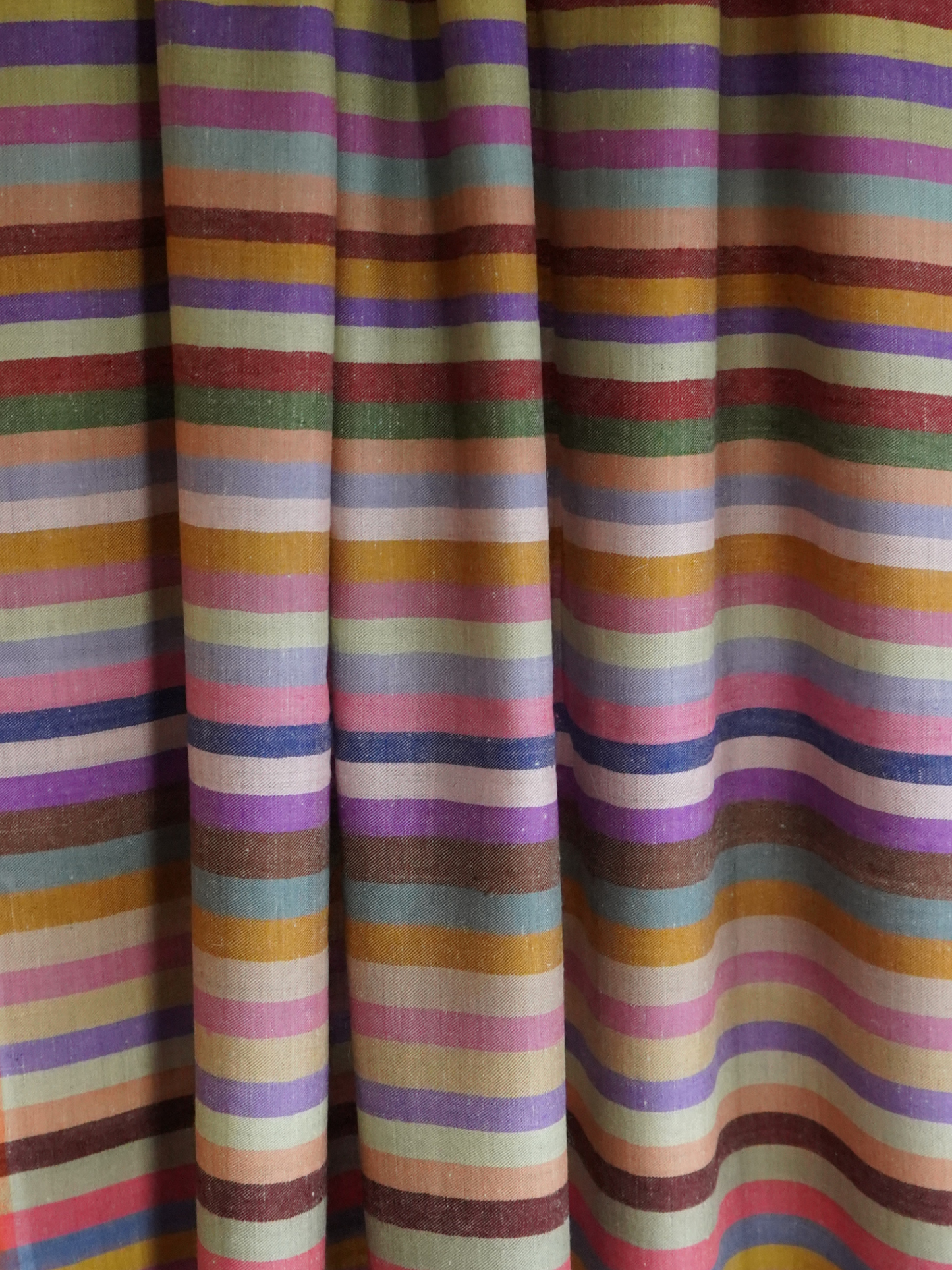 Natural Pashmina Scarf with Multicolor Stripes XL