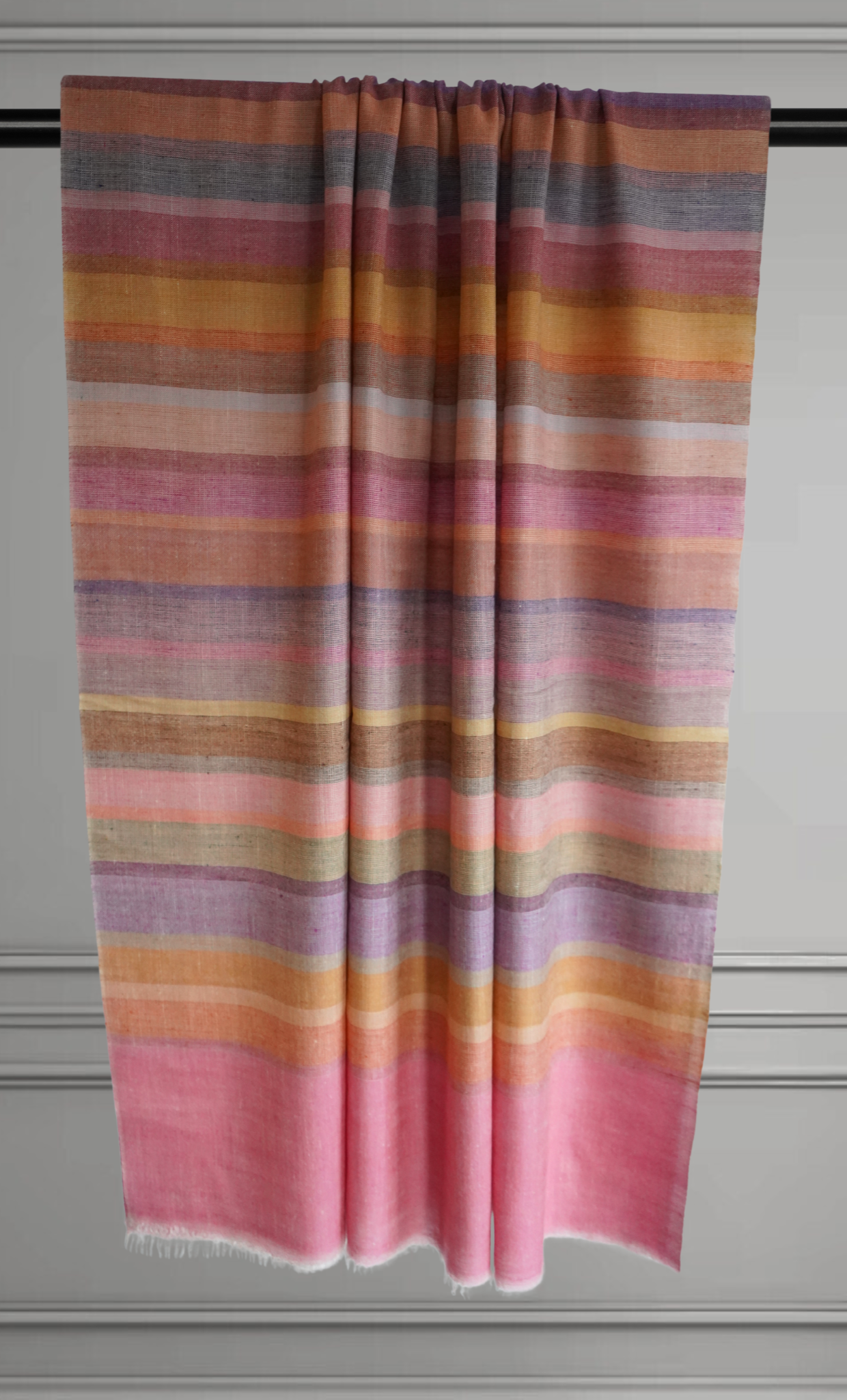 Pink and Lavender Striped Pashmina Scarf XL
