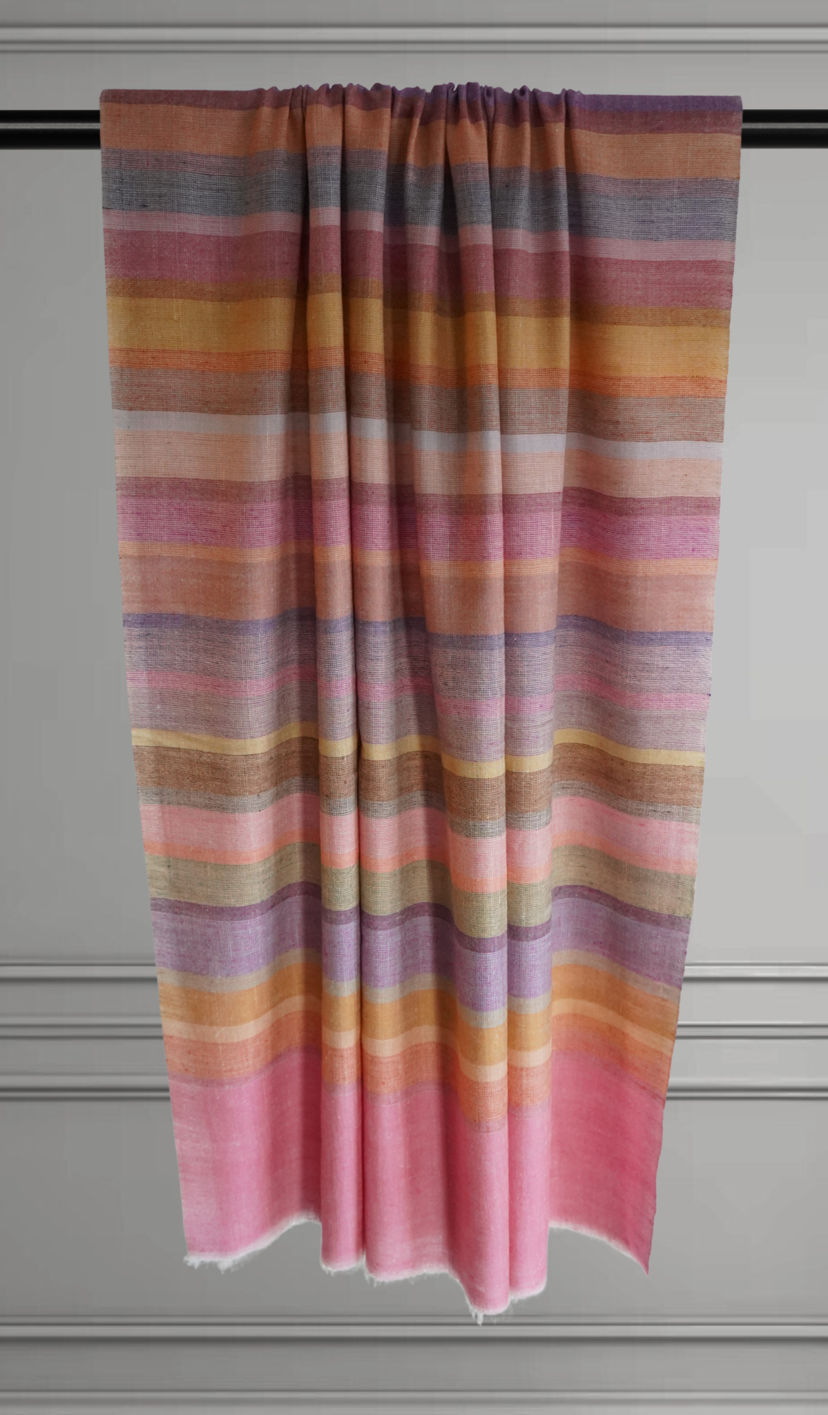 Pink and Lavender Striped Pashmina Scarf XL