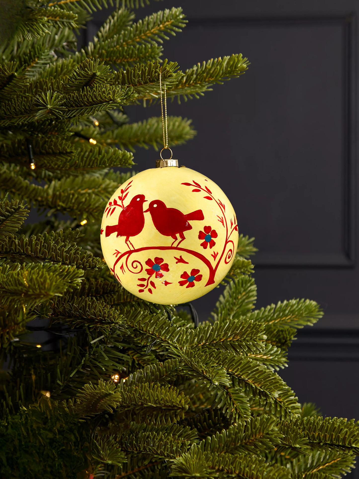 Doves Bauble Yellow