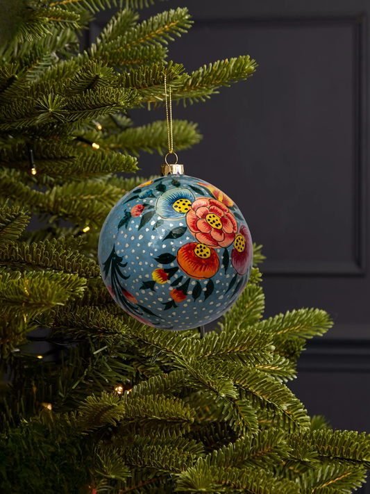 Floral Bauble Pale Blue