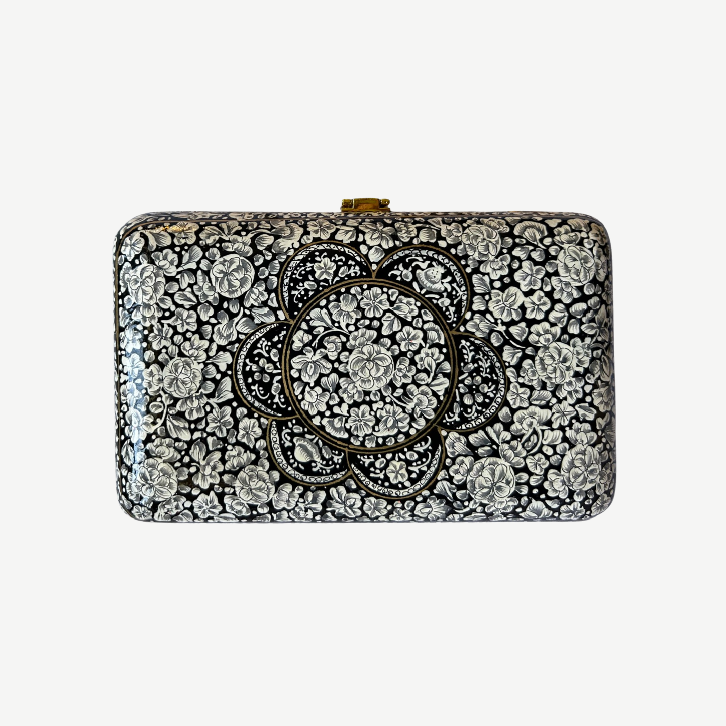 Black and White Floral Clutch