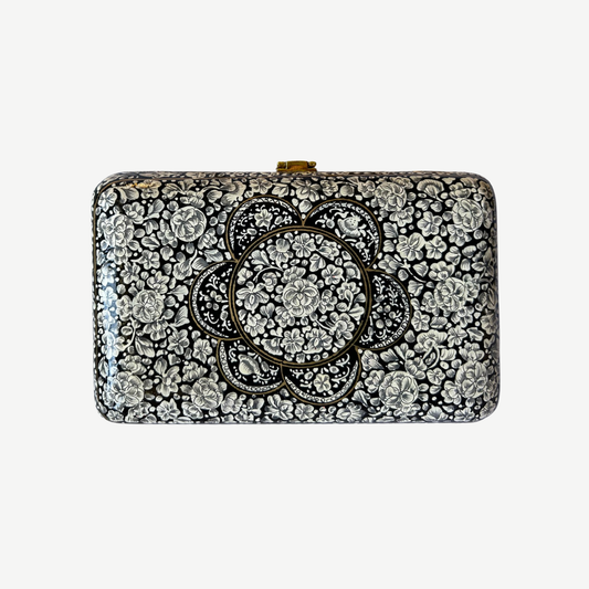 Black and White Floral Clutch