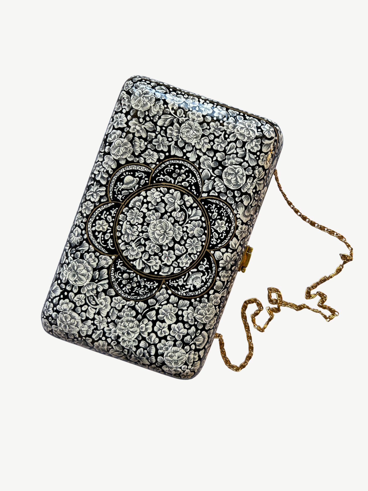 Black and White Floral Clutch