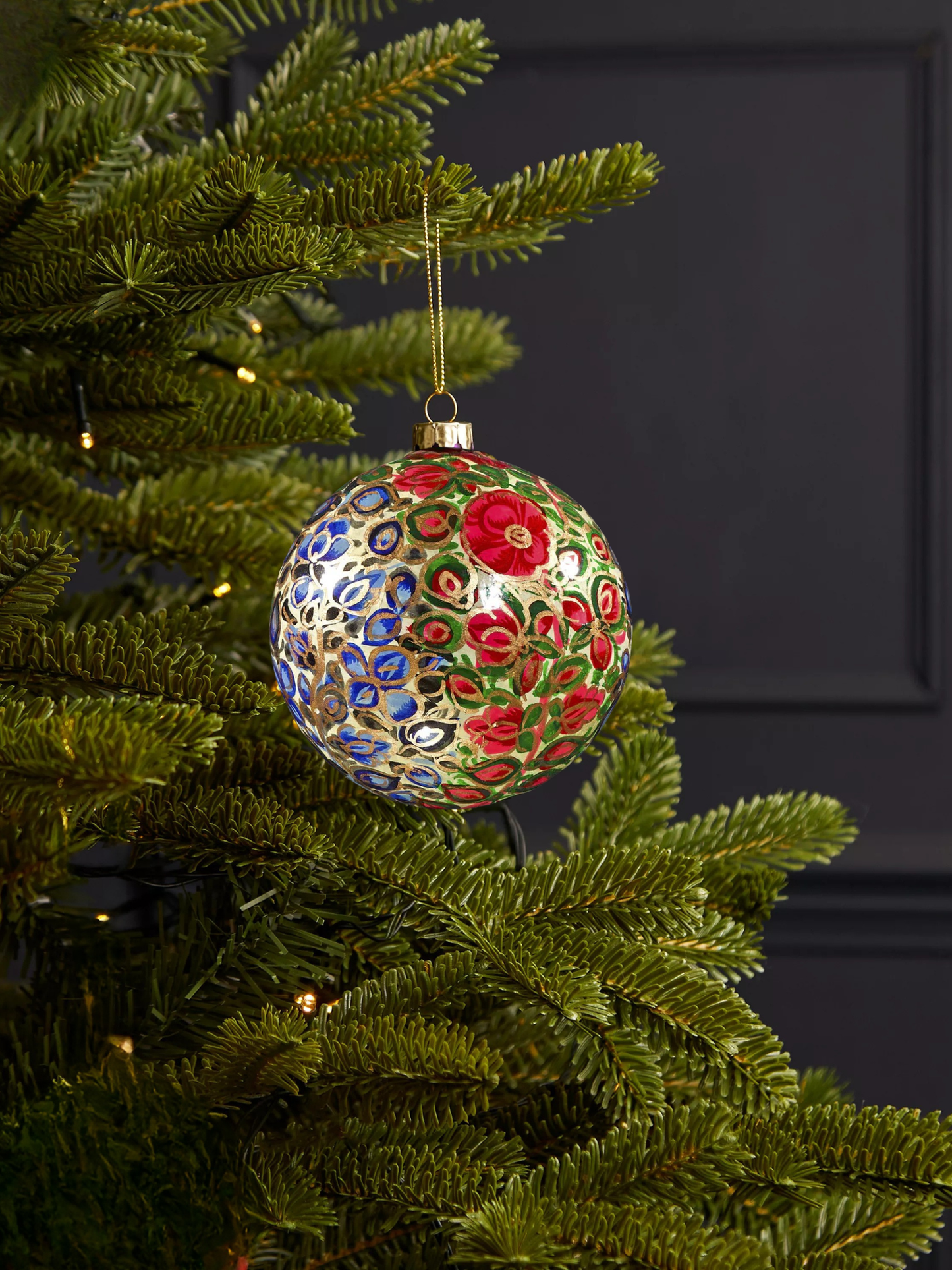 Roses Bauble Red and Navy