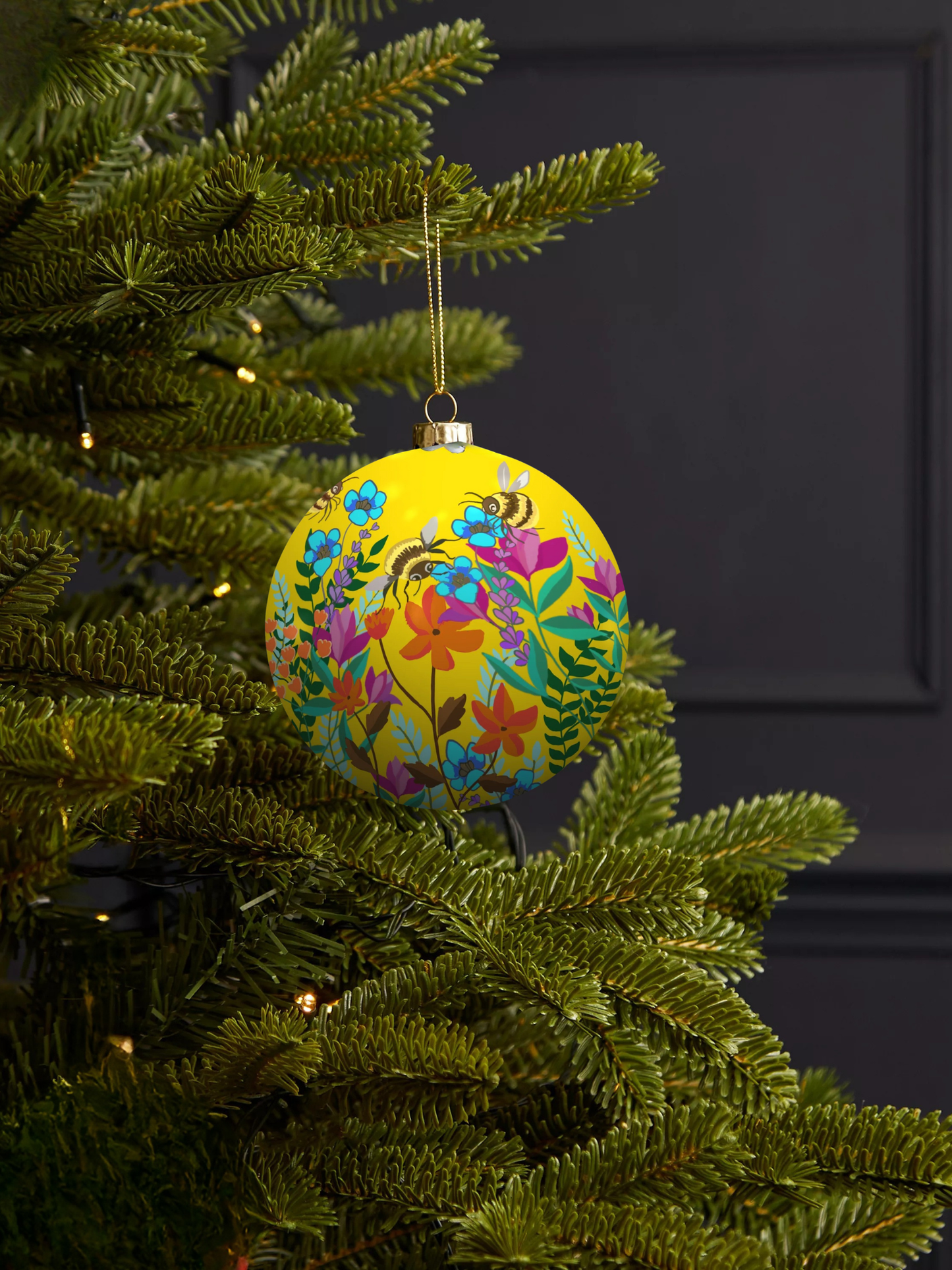 Bees Bauble Yellow