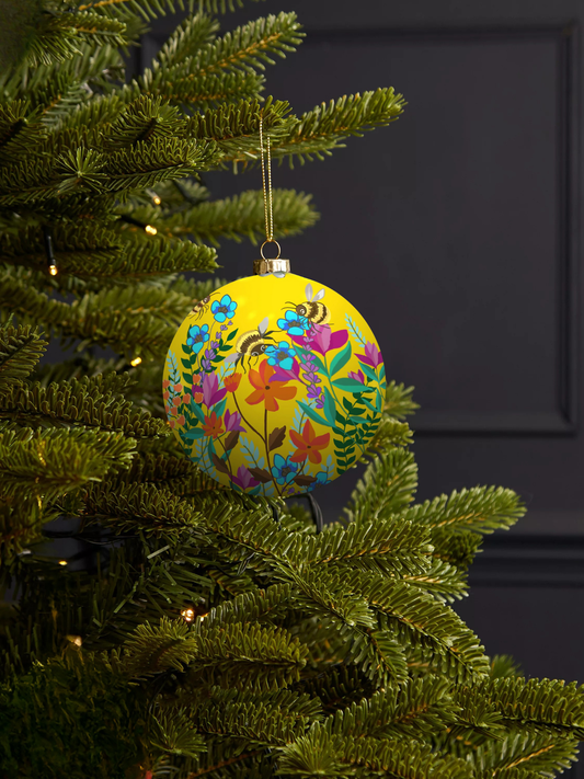 Bees Bauble Yellow