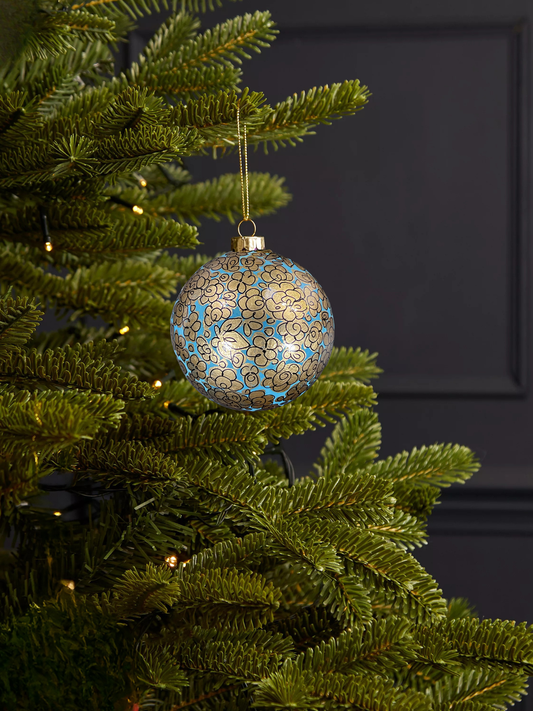 Traditional Bauble Turquoise and Gold