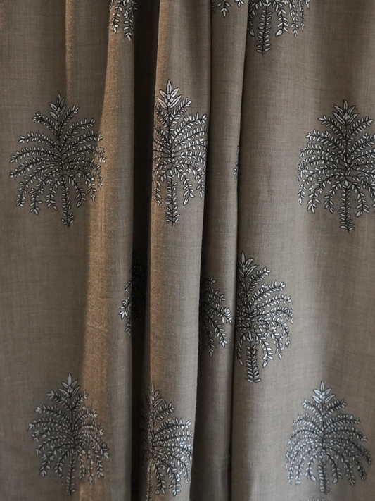 Grey Pashmina Shawl Tree Design