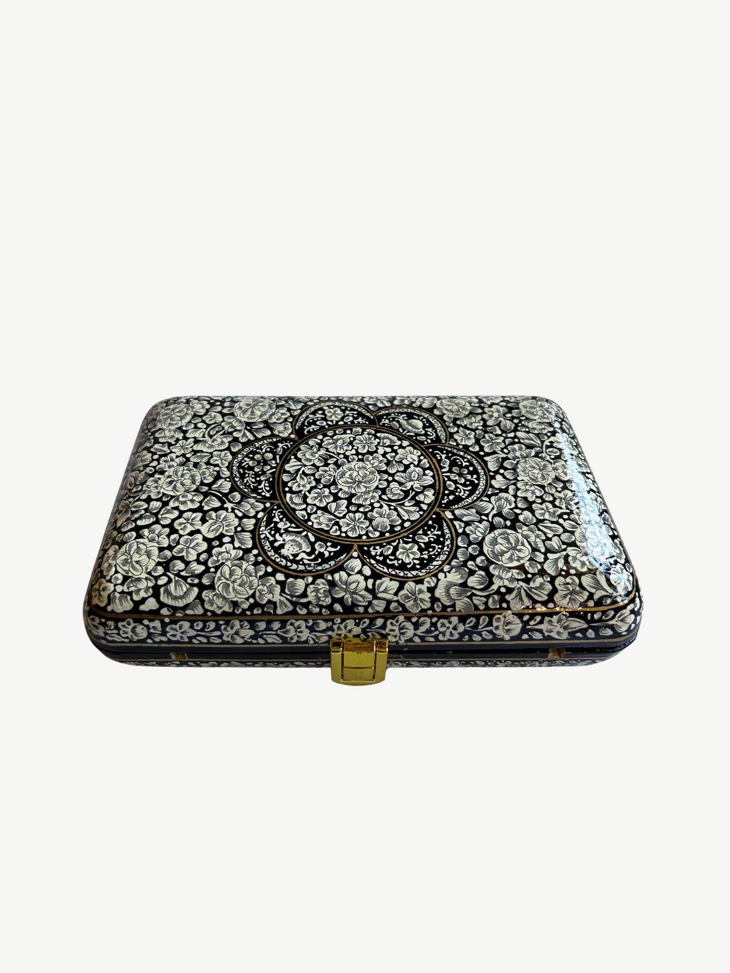 Black and White Floral Clutch