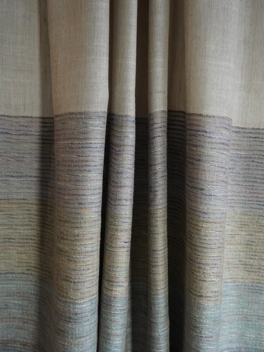 Beige Pashmina Scarf with Stripes XL