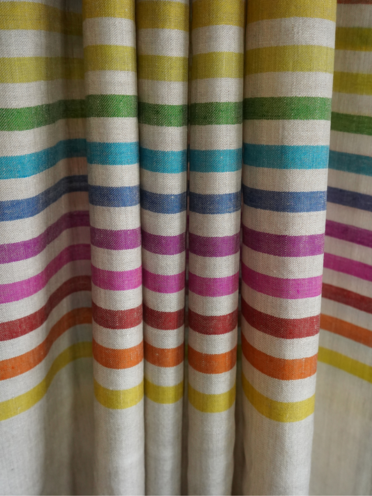Beige Pashmina Scarf with Stripes XL