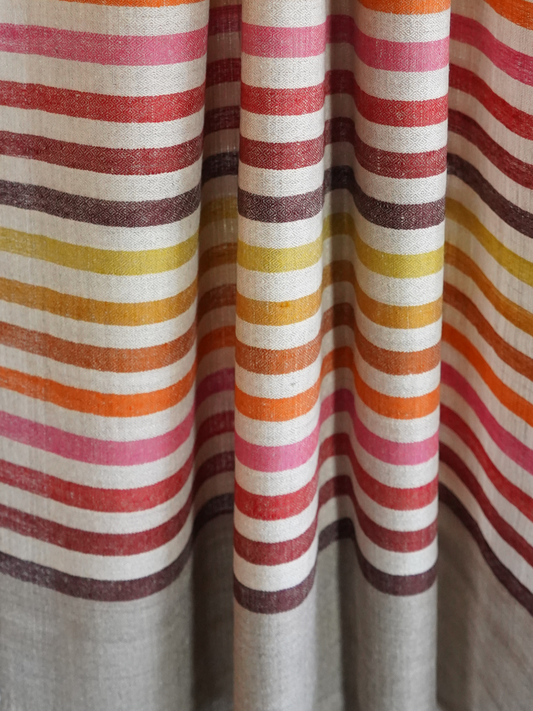 Natural and Beige Striped Pashmina Scarf