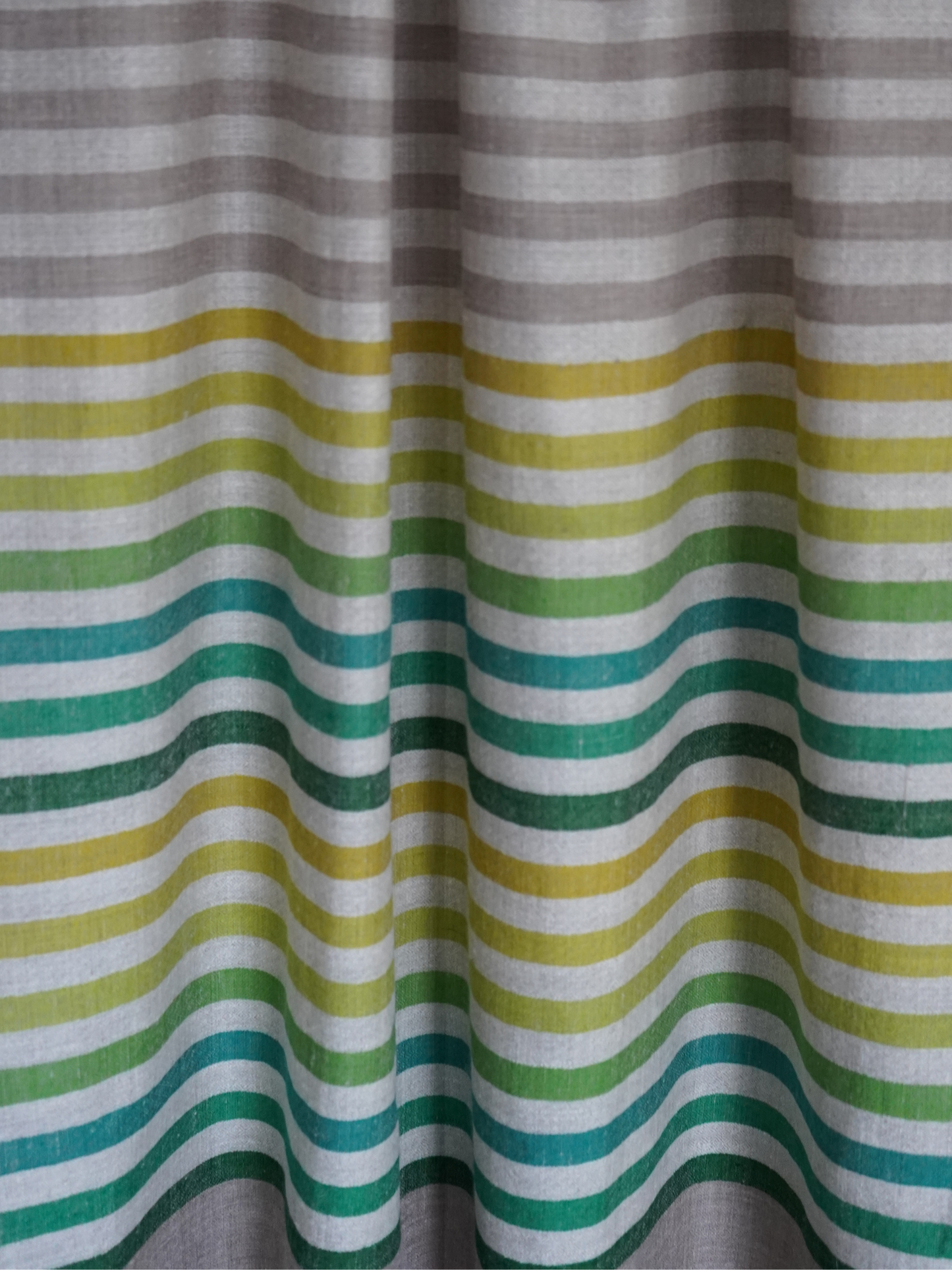 Beige & Green Striped Pashmina Scarf