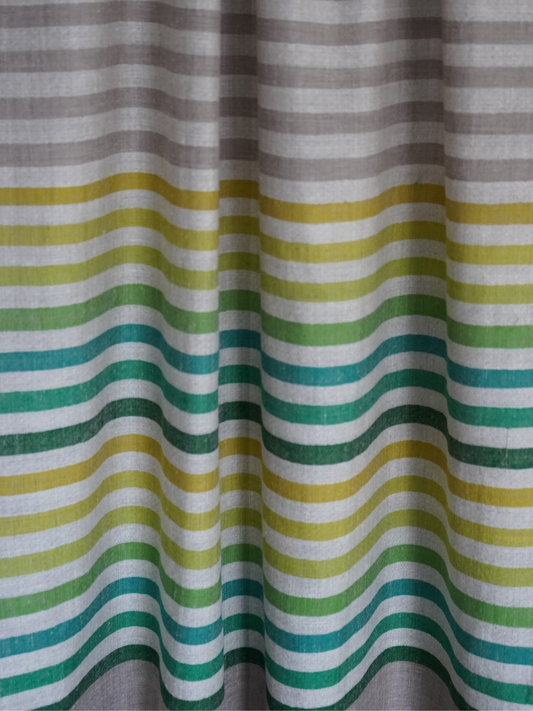 Beige & Green Striped Pashmina Scarf