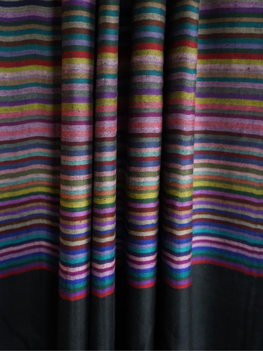 Black Striped Pashmina Scarf XL