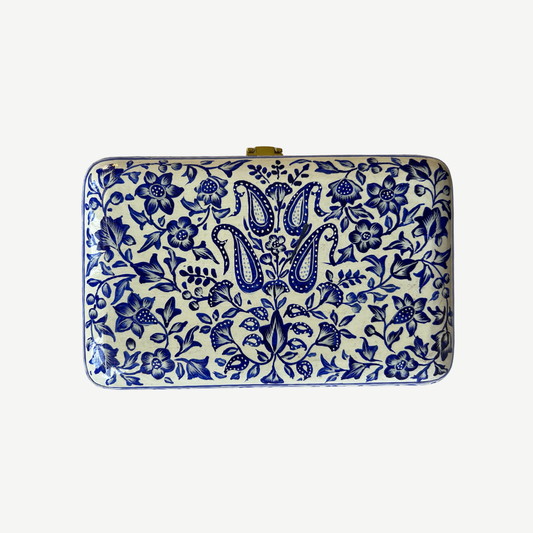Blue Paisley Clutch