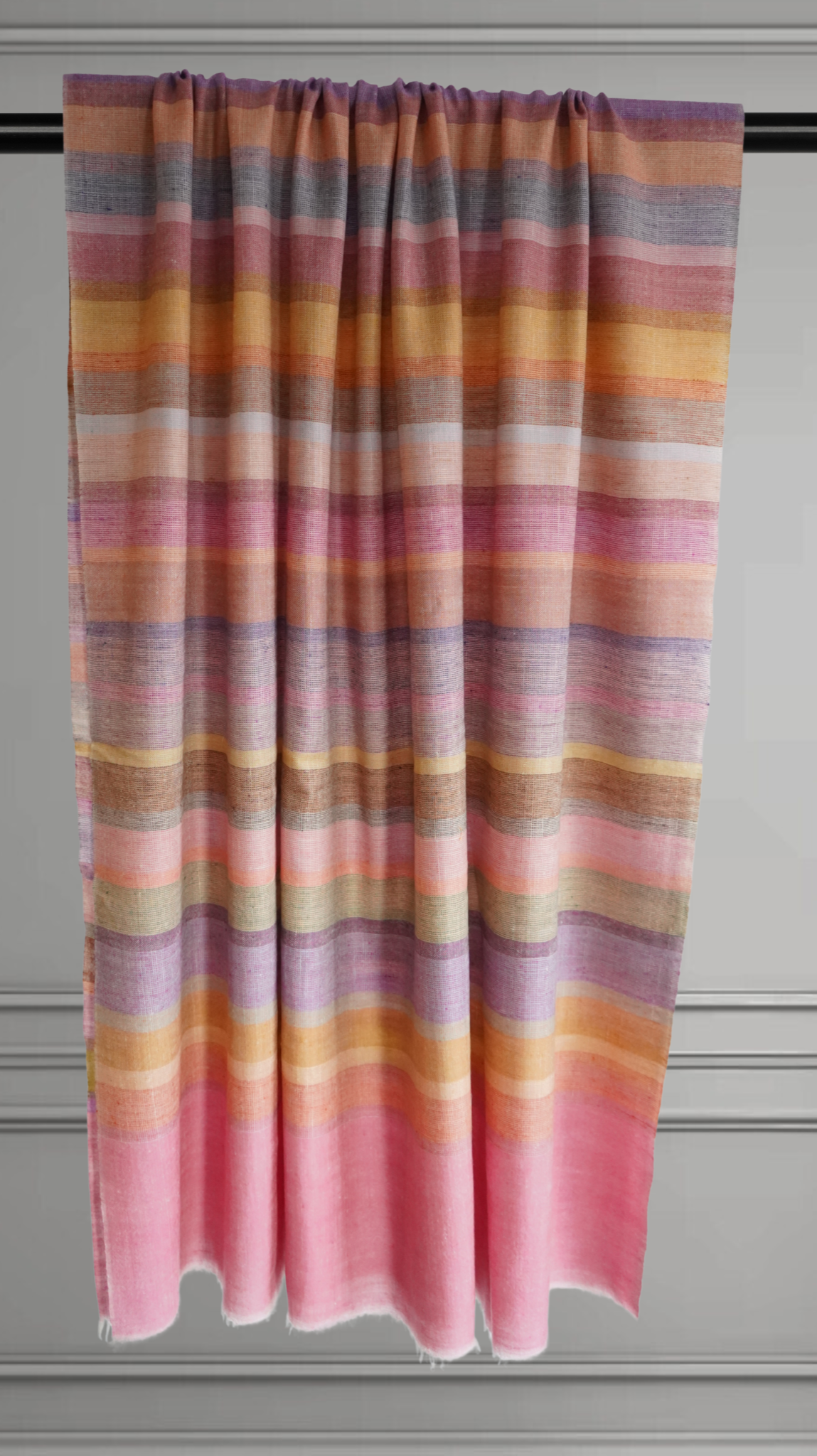 Pink and Lavender Striped Pashmina Scarf XL