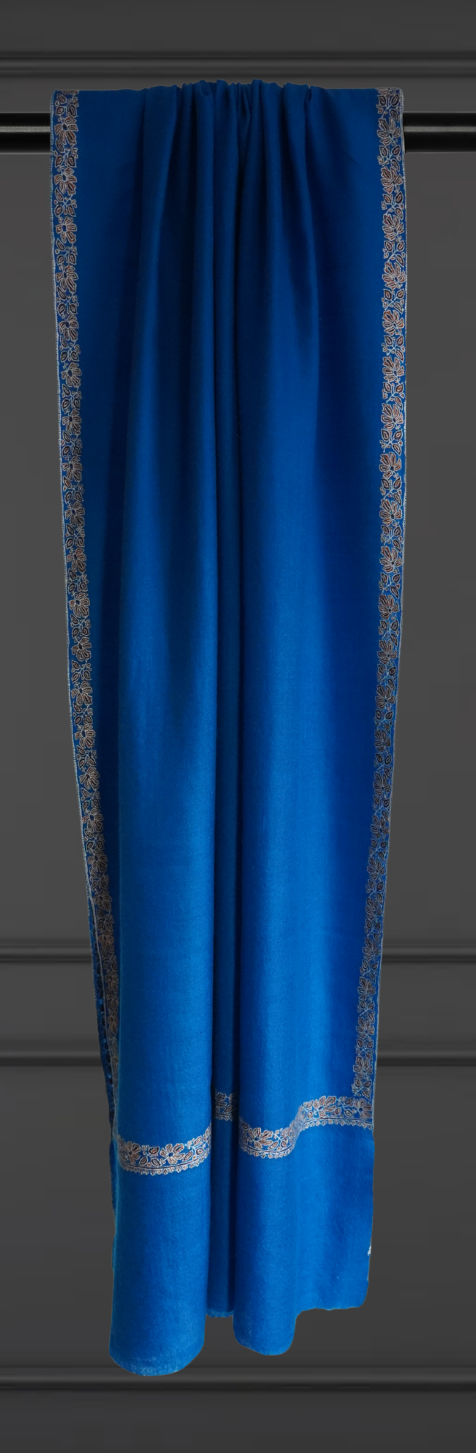 Royal Blue Embroidered Pashmina Scarf