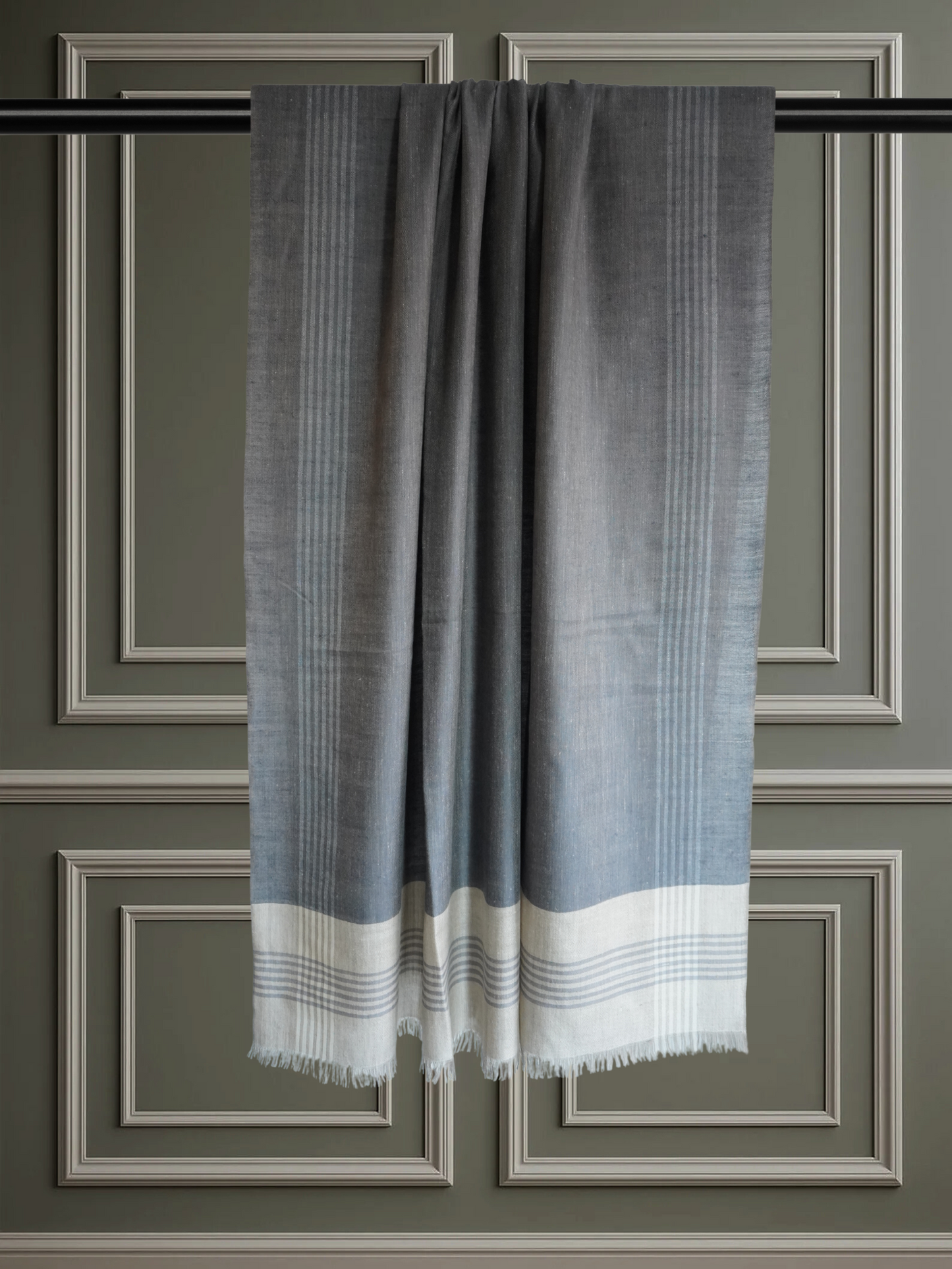 Reversible Grey Pashmina Scarf XL