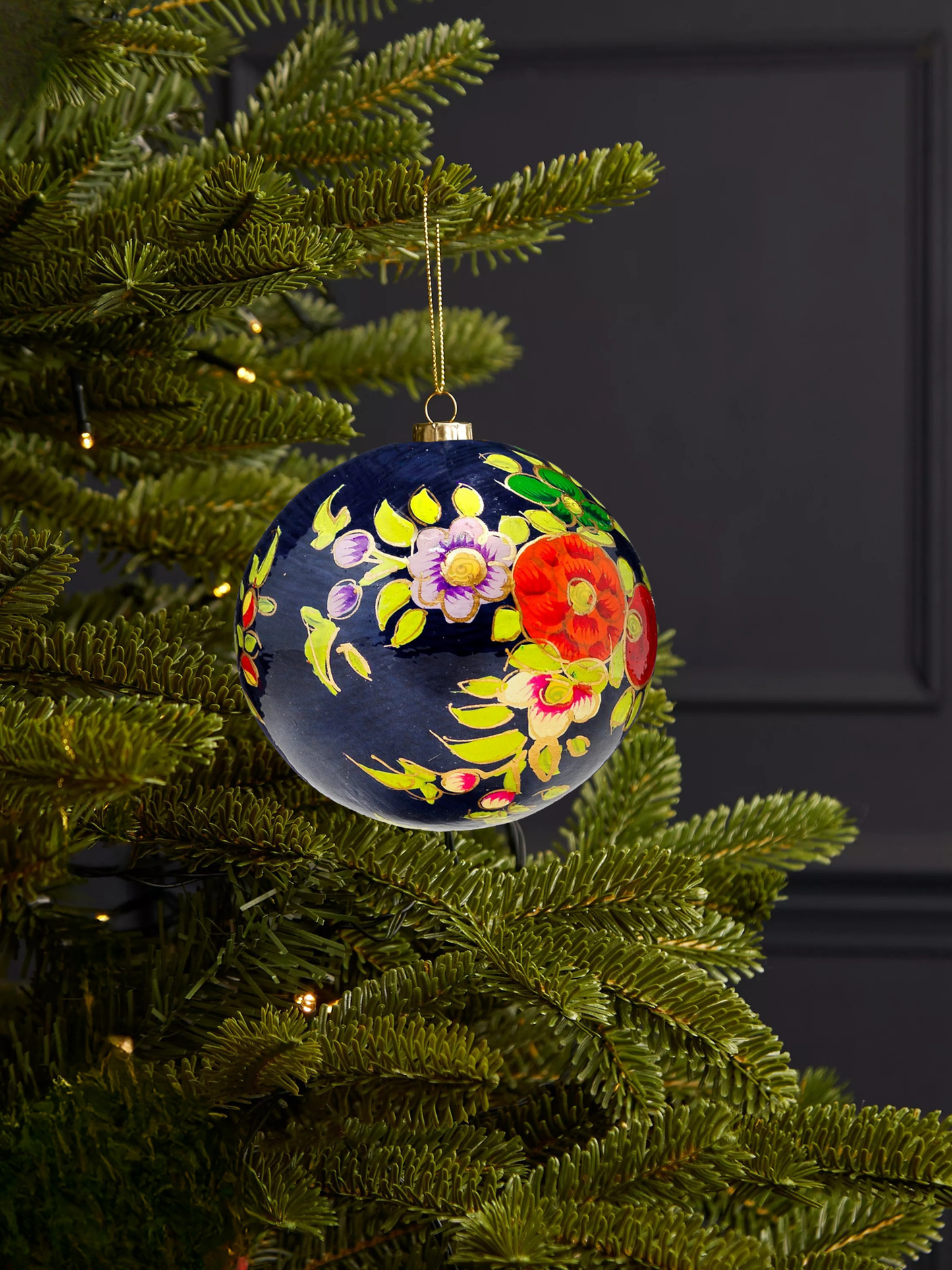 Floral Bauble Navy and Green