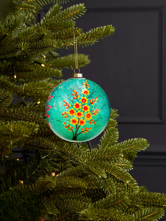 Floral Bloom Bauble Turquoise
