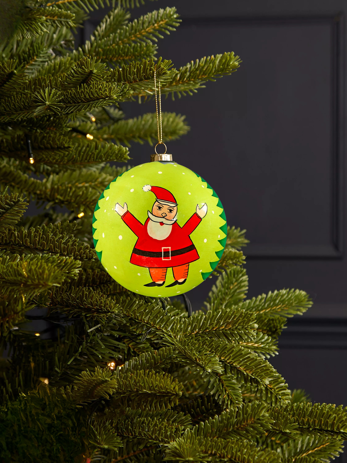 Santa Claus Green Bauble